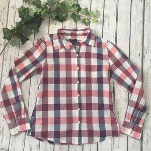 Gap Plaid Boyfriend Fit Button Down Shirt